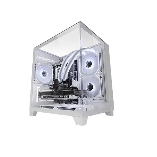 Mars Gaming MC-3CM, Caja Gaming MicroATX, Vista Panorámica 3D con Triple Cristal T