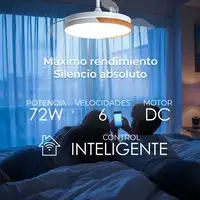 Yoevu EOS NATURE WHW- Ventilador de techo luz led, DC, difusor haya, 6 velocidades