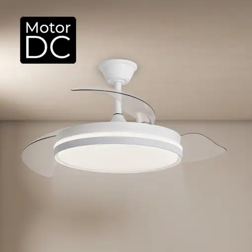 Yoevu ESPARTAN ONE - Ventilador de techo con luz led, motor DC, 6 velocidades