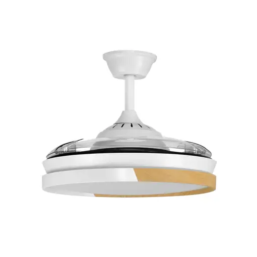 Yoevu EOS NATURE WH - Ventilador de techo luz led, DC, difusor haya, 6 velocidades