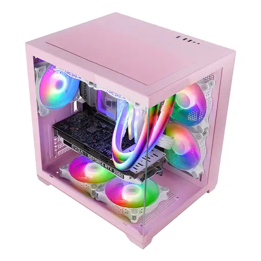 Mars Gaming MC-VIEW2P Mini Tower Rosa