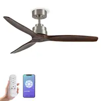 Yoevu Helix Nogal-Ventilador de techo con wifi sin luz, 6 velocidades, aspa madera Yoevu Helix Nogal-Ventilador de techo con wifi sin luz, 6 velocidades, aspa madera