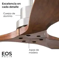 Yoevu Helix Nogal-Ventilador de techo con wifi sin luz, 6 velocidades, aspa madera Yoevu Helix Nogal-Ventilador de techo con wifi sin luz, 6 velocidades, aspa madera