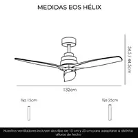 Yoevu Helix Nogal-Ventilador de techo con wifi sin luz, 6 velocidades, aspa madera Yoevu Helix Nogal-Ventilador de techo con wifi sin luz, 6 velocidades, aspa madera