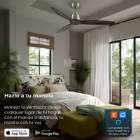 Yoevu Helix Nogal-Ventilador de techo con wifi sin luz, 6 velocidades, aspa madera Yoevu Helix Nogal-Ventilador de techo con wifi sin luz, 6 velocidades, aspa madera