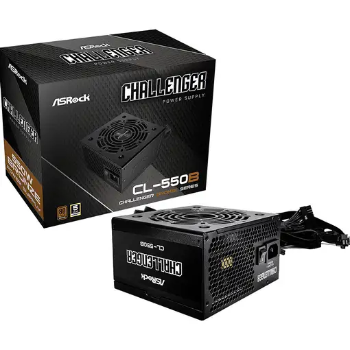 Asrock CL-550B Challenger unidad de fuente de alimentación 550 W 20+4 pin ATX ATX Asrock CL-550B Challenger unidad de fuente de alimentación 550 W 20+4 pin ATX ATX