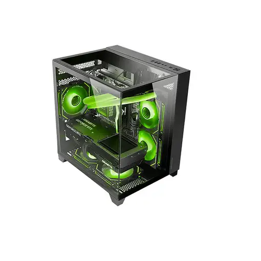 Mars Gaming MC-3CM, Caja Gaming MicroATX, Vista Panorámica 3D con Triple Cristal T