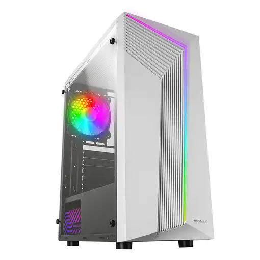 Mars Gaming MC-X7, Caja PC Gaming ATX, Frontal ARGB, Ventilador 12cm RGB, Ventana