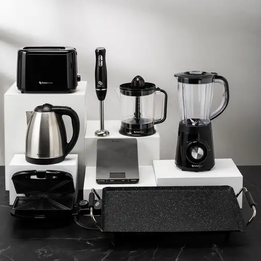 Exprimidor Eléctrico 40W de 1,2L con doble cono y Pies Antideslizantes SwissHome