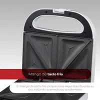 Sandwichera 750W Revestimiento Antiadherente, Mango de Tacto Frío