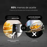 Freidora de aire Sin aceite con capacidad de 6L y 1800W de potencia Freidora de aire Sin aceite con capacidad de 6L y 1800W de potencia