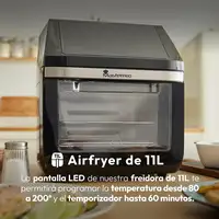 Freidora de Aire sin Aceite y Horno ROCKET de 11 L y 1800W Pantalla LED Táctil Freidora de Aire sin Aceite y Horno ROCKET de 11 L y 1800W Pantalla LED Táctil