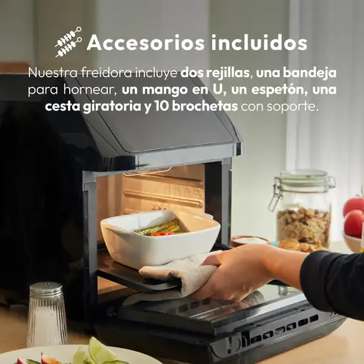 Freidora de Aire sin Aceite y Horno ROCKET de 11 L y 1800W Pantalla LED Táctil