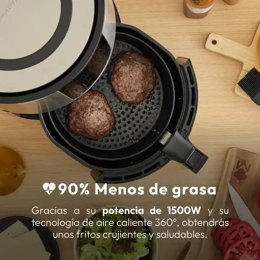 Freidora de aire ROCKET sin aceite de 3,6L y 1500W temperatura regulable