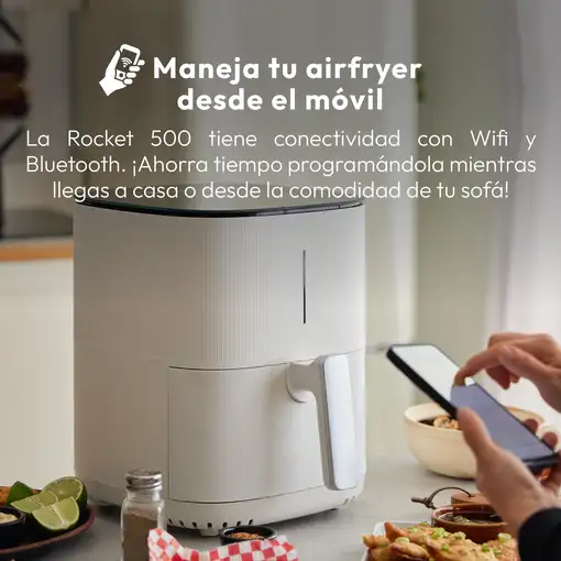 Freidora de Aire de 5L y 1500W con 12 Programas y revestimiento antiadherente