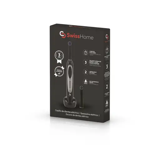 Swiss Home Cepillo de dientes eléctrico con 3 Funciones Dark Waterproof