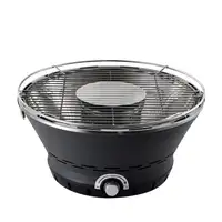 Barbacoa de mesa de carbón con ventilador eléctrico y parrilla de acero inoxidable