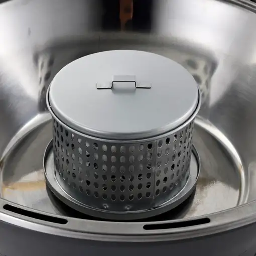 Barbacoa de mesa de carbón con ventilador eléctrico y parrilla de acero inoxidable