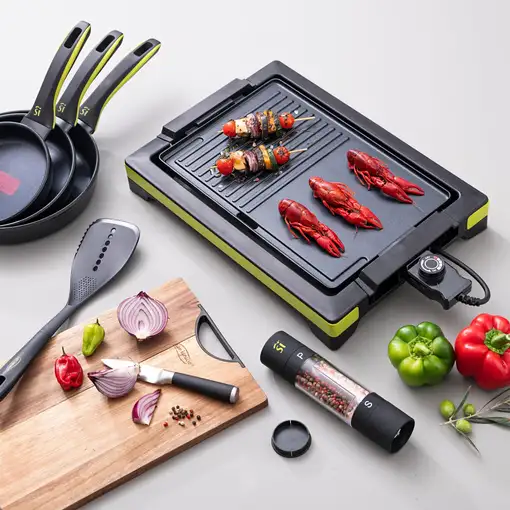 Plancha Grill XTRA de 2000W de 37x24,5cm antideslizante Bergner