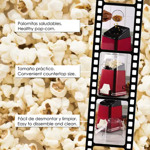Máquina de palomitas 1100W color rojo Party SH