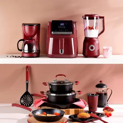 Bergner Maroon Amasadora 1300W 5L 8 velocidades + turbo