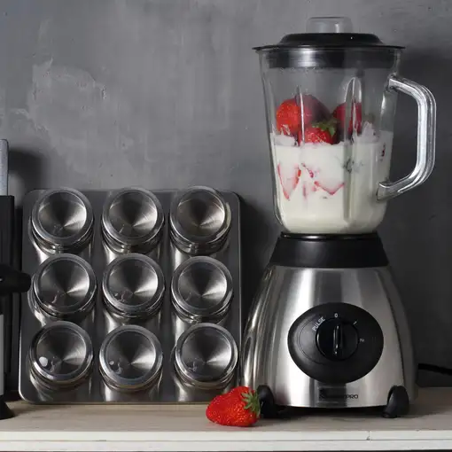 Batidora de Vaso 500W de 1,5L 2+1 Velocidades en Acero inoxidable