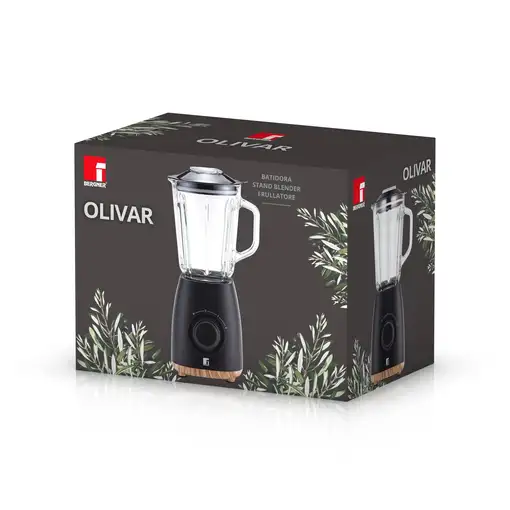 Batidora de vaso OLIVAR de 1,5L y 1000W con 2 velocidades Bergner
