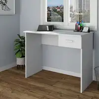 Mesa Escritorio Ordenador 75x90x50cm, 1 Cajón, Briebe, ESC1189WHT, Blanco