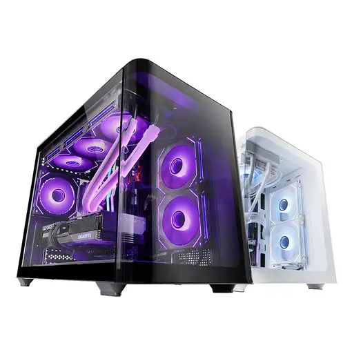 Mars Gaming MC-FUSIONM, Caja Gaming Micro-ATX, Ventana Lateral y Frontal Curvo de
