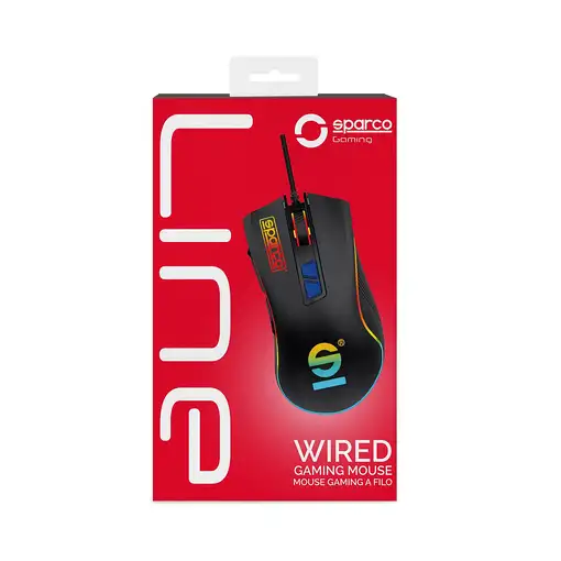 Sparco SPMOUSEPRO ratón Juego mano derecha USB tipo A 7200 DPI