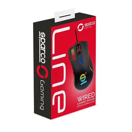 Sparco SPMOUSEPRO ratón Juego mano derecha USB tipo A 7200 DPI