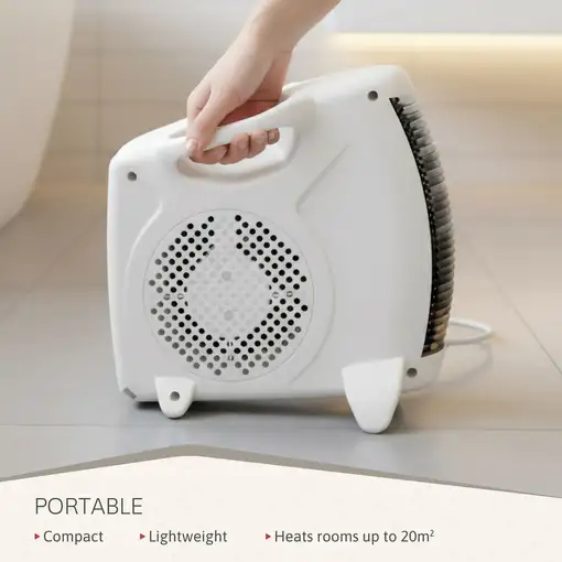 Calefactor Bajo Consumo Ventilador Eléctrico Aire Caliente/Frío, Briebe HT1181