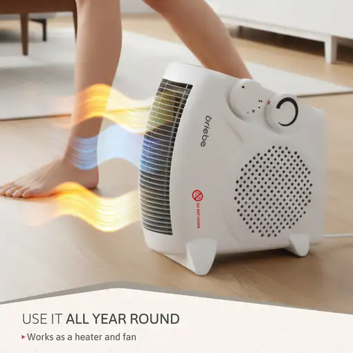 Calefactor Bajo Consumo Ventilador Eléctrico Aire Caliente/Frío, Briebe HT1181