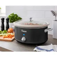 Retro Olla Cocción Lenta, 6,5L, Recipiente Extraíble, Swan SF17031BNEU