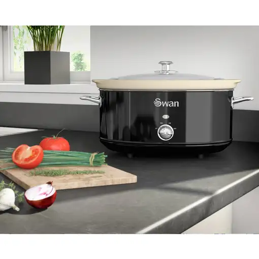 Retro Olla Cocción Lenta, 6,5L, Recipiente Extraíble, Swan SF17031BNEU