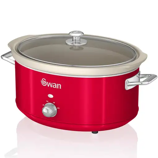Retro Olla Cocción Lenta, 6,5L, Recipiente Extraíble, Swan, SF17031RNEU