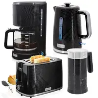 Set Tostador Pan, Hervidor Agua, Cafetera, Espumador, Briebe, SKT1185BLK