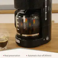 Set Cafetera Goteo 10 Tazas Café + Espumador Leche Eléctrico, Briebe, SKT1188BLK