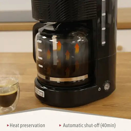 Set Cafetera Goteo 10 Tazas Café + Espumador Leche Eléctrico, Briebe, SKT1188BLK