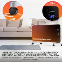 Yoevu - Radiador eléctrico de bajo consumo 2000W con wifi, negro