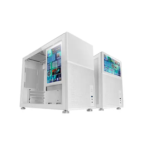 Mars Gaming MC-LCD, Caja PC Compacta Micro-ATX, Pantalla LCD IPS 8", Rejilla Mesh