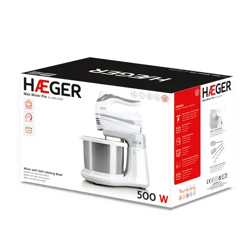 Haeger BL-5BW.009A batidora Batidora de varillas 500 W Blanco