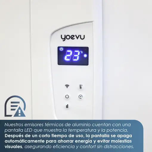 Yoevu - Emisor termico de aluminio, 1500W, 10 elementos, bajo consumo, blanco