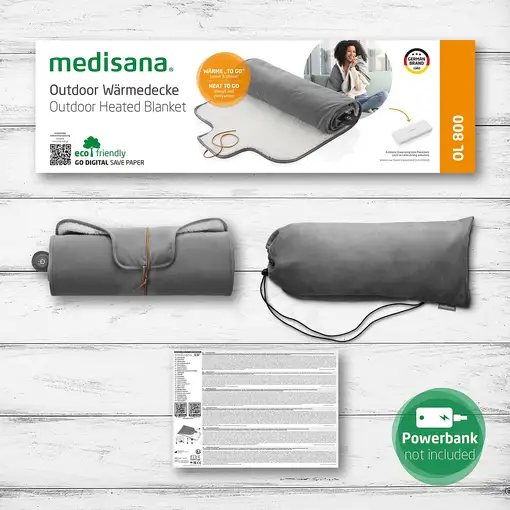 Medisana OL 800 Calientacamas eléctrico 10 W Gris, Blanco Algodón