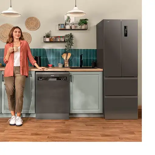 Cecotec Bolero CoolMarket Combi F2D 400 Grey nevera puerta lado a lado Independien