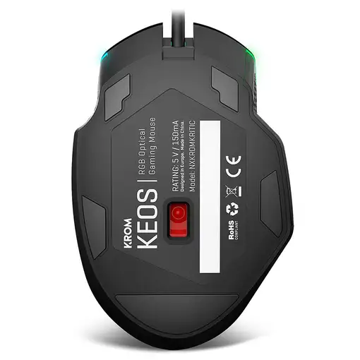 Krom Keos ratón Juego mano derecha USB tipo A Óptico 6400 DPI