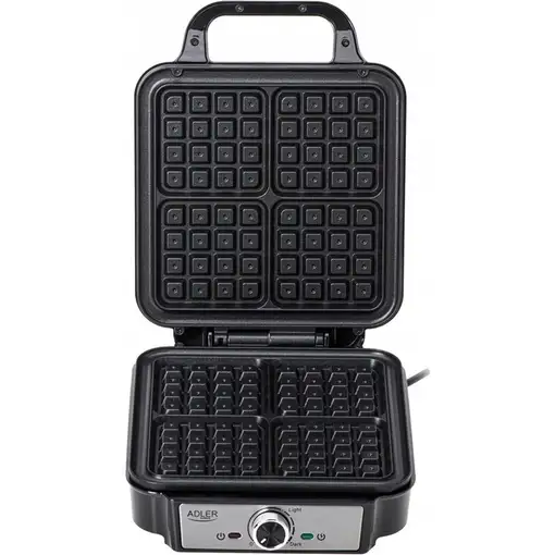 Adler AD 3083 gofrera 4 barquillo(s) 1200 W Negro, Plata
