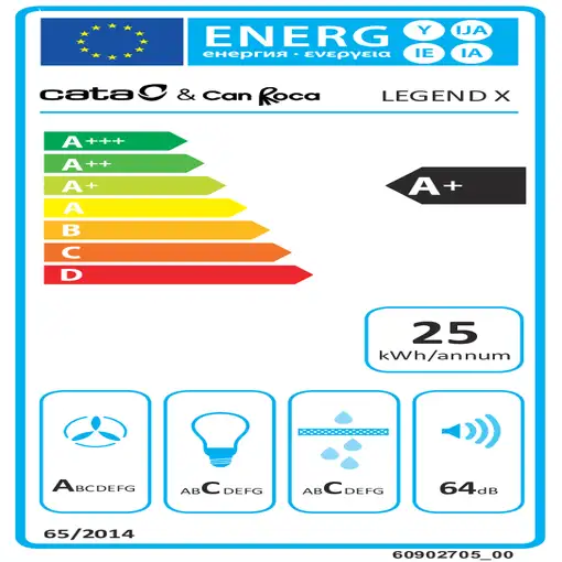 CATA LEGEND 9010 X De pared Acero inoxidable A+ 760,9 m³/h