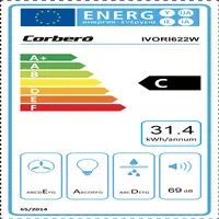 Corbero IVORI622W campana Telescópica o extraplana Blanco C 192,7 m³/h