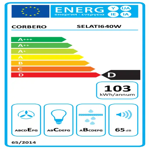 Corbero SELATI640W campana Telescópica o extraplana Blanco 400 m³/h